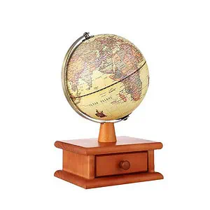 Globe Terrestre Original (23 Cm) - Boîte De Rangement En Bois