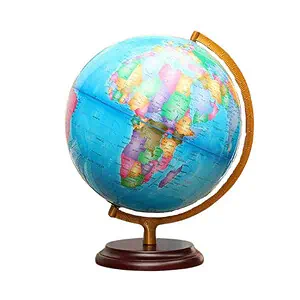 Globe Terrestre Lumineux (Base En Bois)