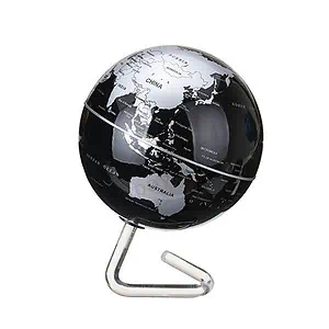 Globe Terrestre Design - Socle (Noir & Argent)