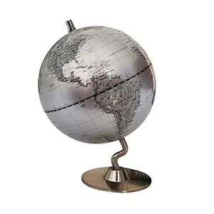 Globe Terrestre Design - Argent