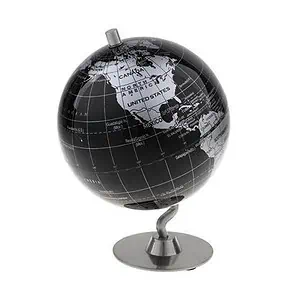 Globe Terrestre Design - Noir & Argent