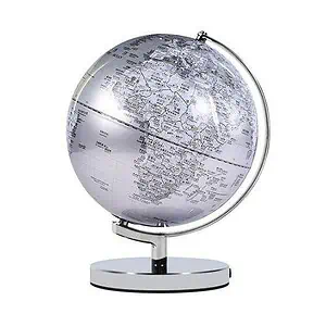 Globe Terrestre Metal (Argent)