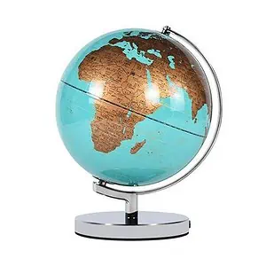 Globe Terrestre Metal Chromé (Bleu Ciel)