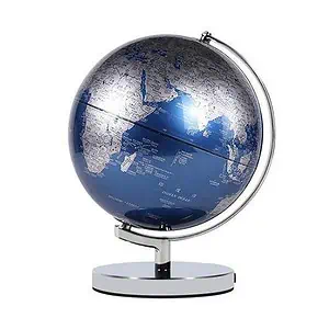 Globe Terrestre Metal Chromé (Bleu Électrique)