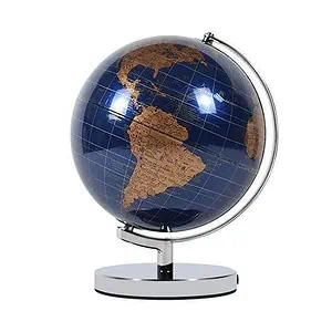 Globe Terrestre Metal Chromé (Bleu Nuit)