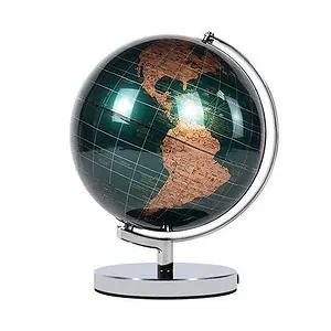Globe Terrestre Metal Chromé (Vert)