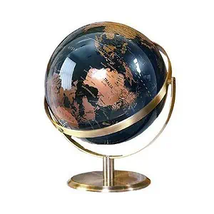 Globe Terrestre Moderne (Bleu & Cuivre)