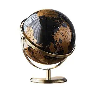 Globe Terrestre Moderne (Noir & Cuivre)
