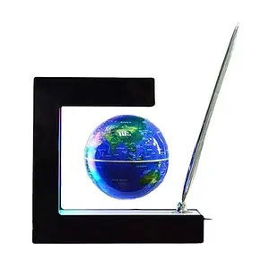 Globe Terrestre Lévitation - Support Géométrique (Sphère Bleue)