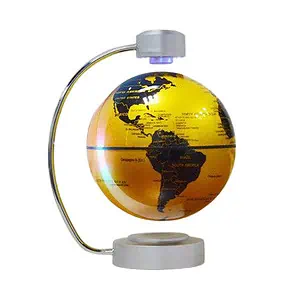 Globe Terrestre Magnétique - Support Fin (Sphère Or)