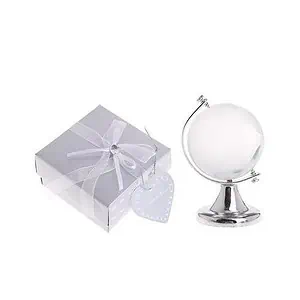 Mini Globe Terrestre Cristal Argent